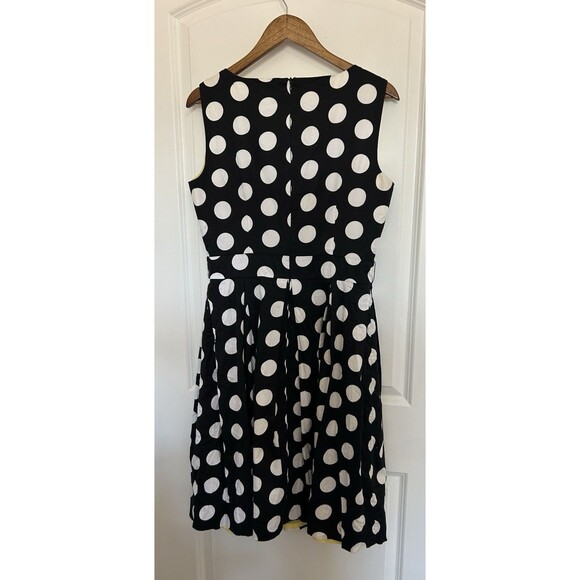 East 5th Womens Dress Size 14 Black White Polkadot Swing Lined 50's Style - Picture 3 of 11
